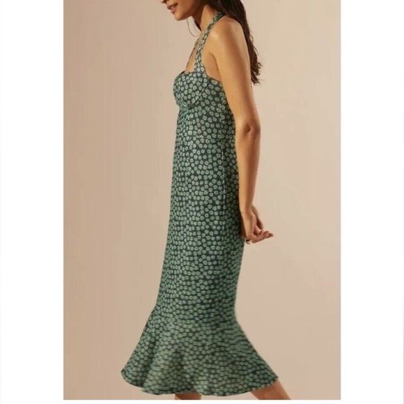 Hutch Anthropologie Halter Corset Midi Dress Size Large - Picture 3 of 9